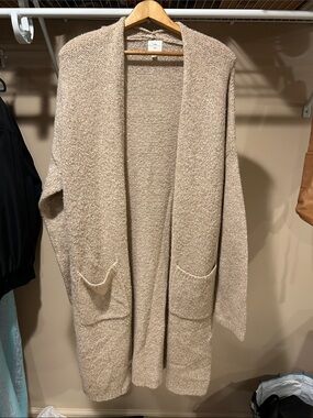 Cozy Open-Front Women's Cardigan duster Sweater in light pink